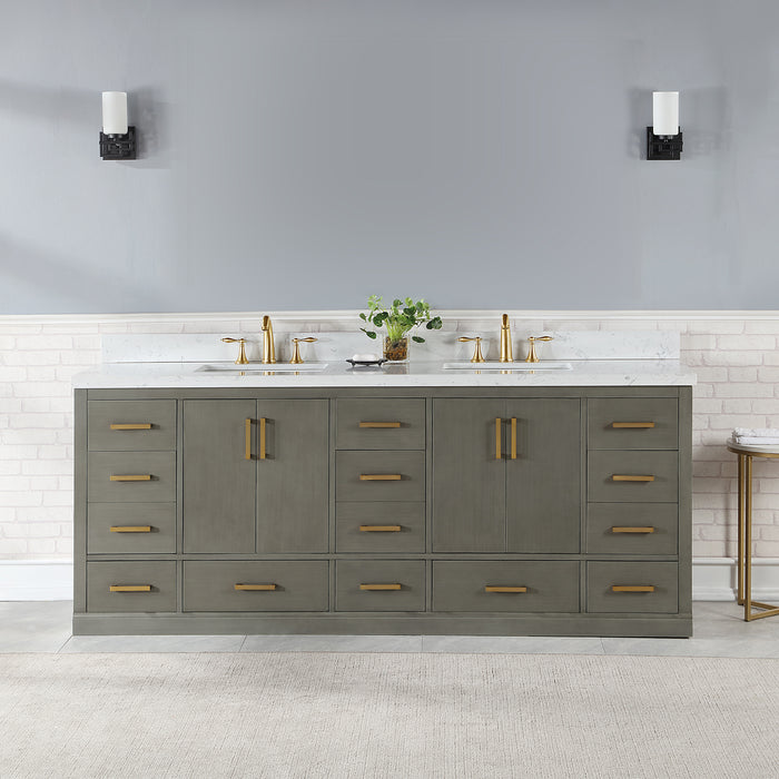 Altair Design Monna 84″ Double Bathroom Vanity Set in Gray room setting