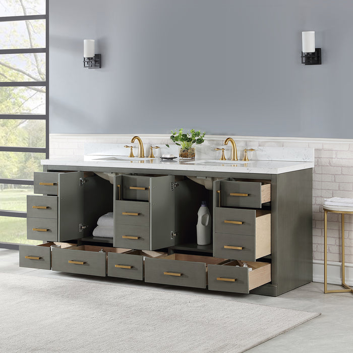 Altair Design Monna 84″ Double Bathroom Vanity Set in Gray lifestyle view