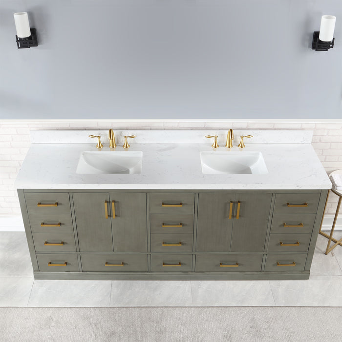 Altair Design Monna 84″ Double Bathroom Vanity Set in Gray close-up view