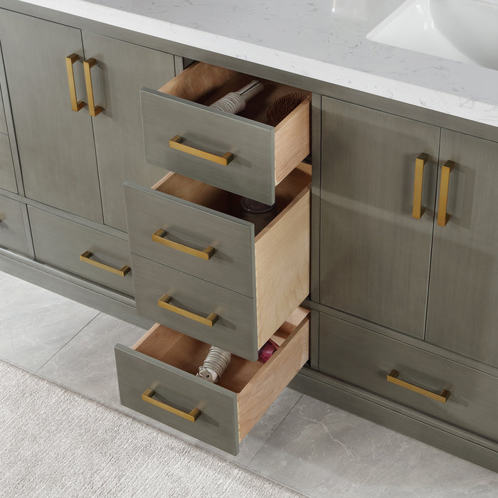 Altair Design Monna 84″ Double Bathroom Vanity Set in Gray room setting