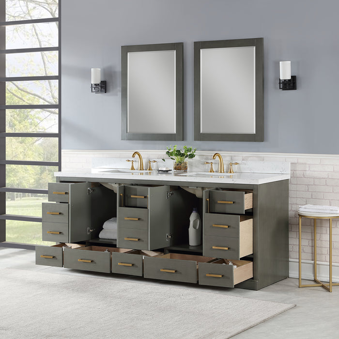 Altair Design Monna 84″ Double Bathroom Vanity Set in Gray close-up view
