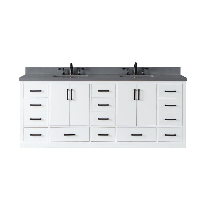 Altair Design Monna 84″ Double Bathroom Vanity Set in White close-up view