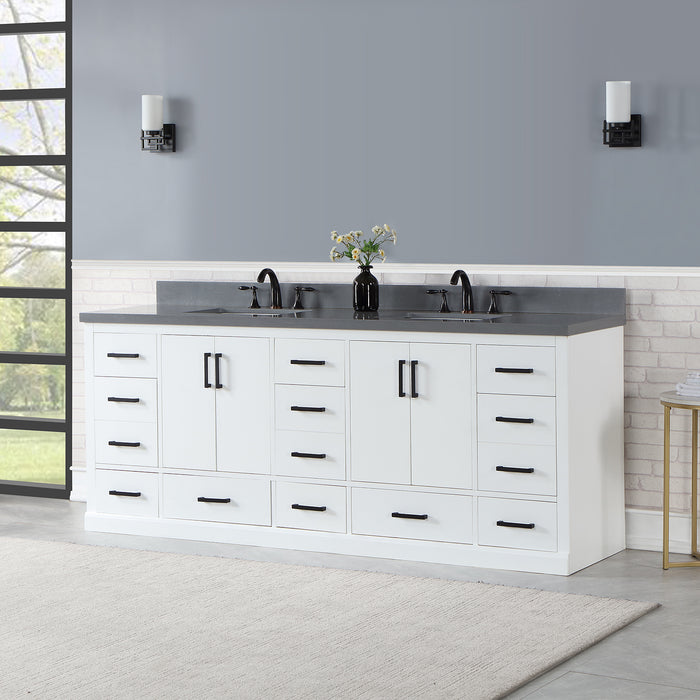 Altair Design Monna 84″ Double Bathroom Vanity Set in White additional view