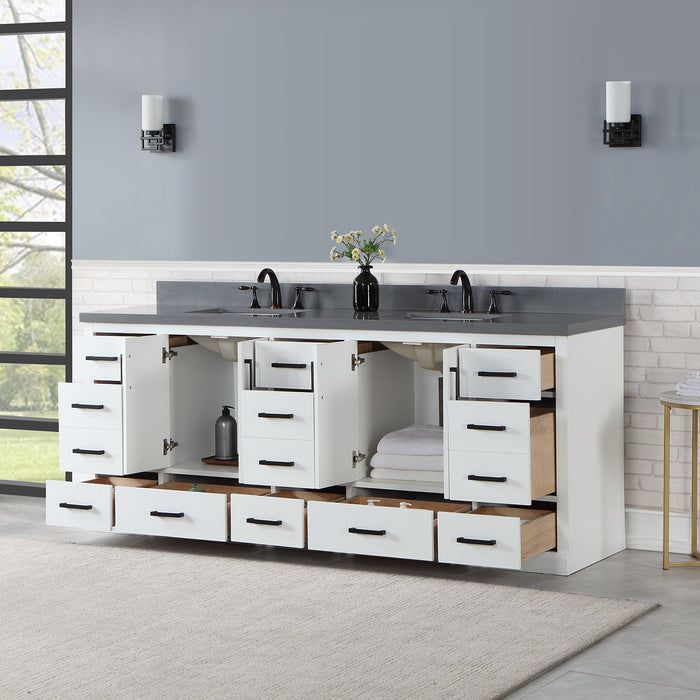 Altair Design Monna 84″ Double Bathroom Vanity Set in White lifestyle view