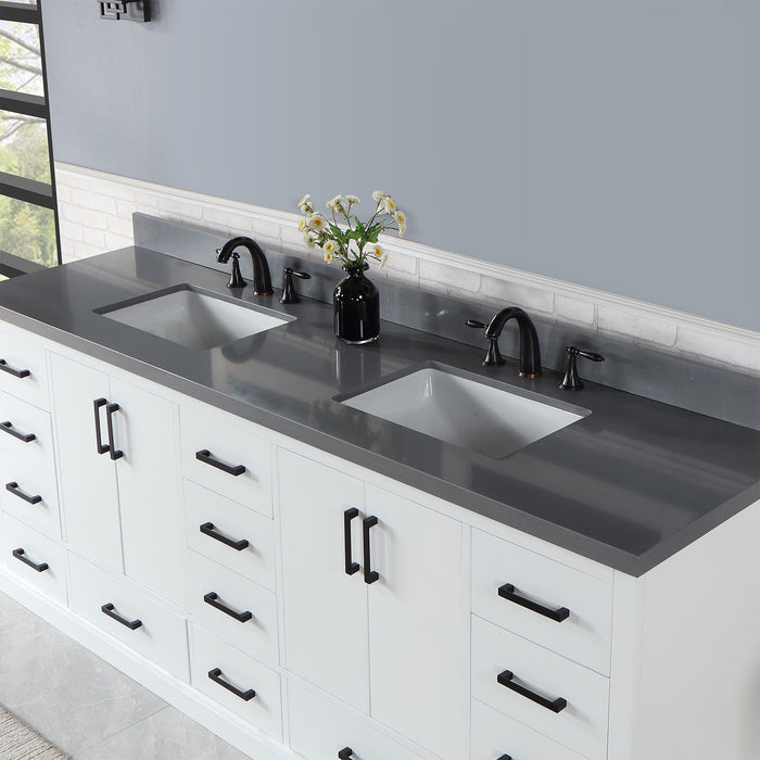 Altair Design Monna 84″ Double Bathroom Vanity Set in White additional view