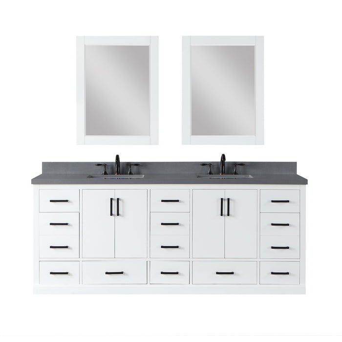 Altair Design Monna 84″ Double Bathroom Vanity Set in White detail view