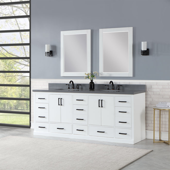 Altair Design Monna 84″ Double Bathroom Vanity Set in White lifestyle view