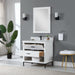 Altair Design Kesia 36"" Single Bathroom Vanity Set in White with Aosta White Composite Stone Countertop