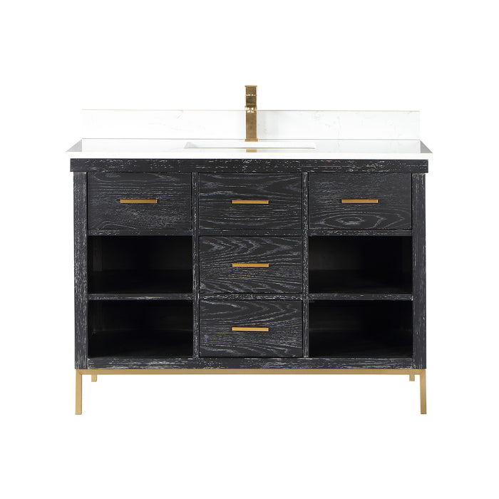 Altair Design Kesia 48″ Single Bathroom Vanity Set in Black 48″ size
