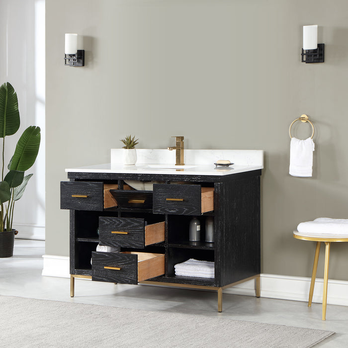 Altair Design Kesia 48″ Single Bathroom Vanity Set in Black 48″ size