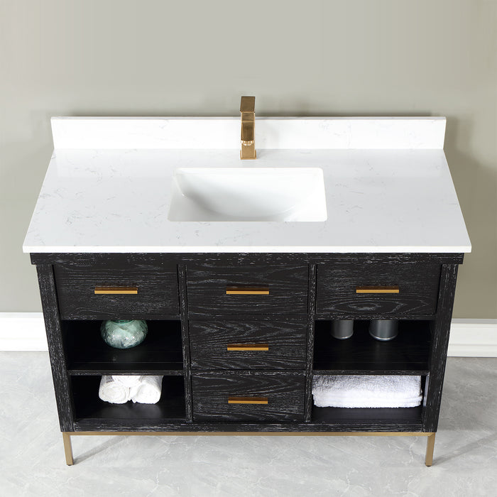 Altair Design Kesia 48″ Single Bathroom Vanity Set in Black 48″ size