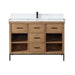 Altair Design Kesia 48"" Single Bathroom Vanity Set in Brown Pine with Aosta White Composite Stone Countertop