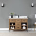 Altair Design Kesia 48"" Single Bathroom Vanity Set in Brown Pine with Aosta White Composite Stone Countertop