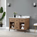 Altair Design Kesia 48"" Single Bathroom Vanity Set in Brown Pine with Aosta White Composite Stone Countertop