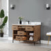Altair Design Kesia 48"" Single Bathroom Vanity Set in Brown Pine with Aosta White Composite Stone Countertop