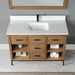 Altair Design Kesia 48"" Single Bathroom Vanity Set in Brown Pine with Aosta White Composite Stone Countertop