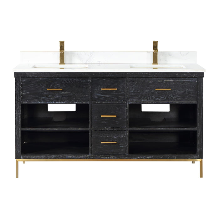 Altair Design Kesia 60″ Double Bathroom Vanity Set in Black 60″ size