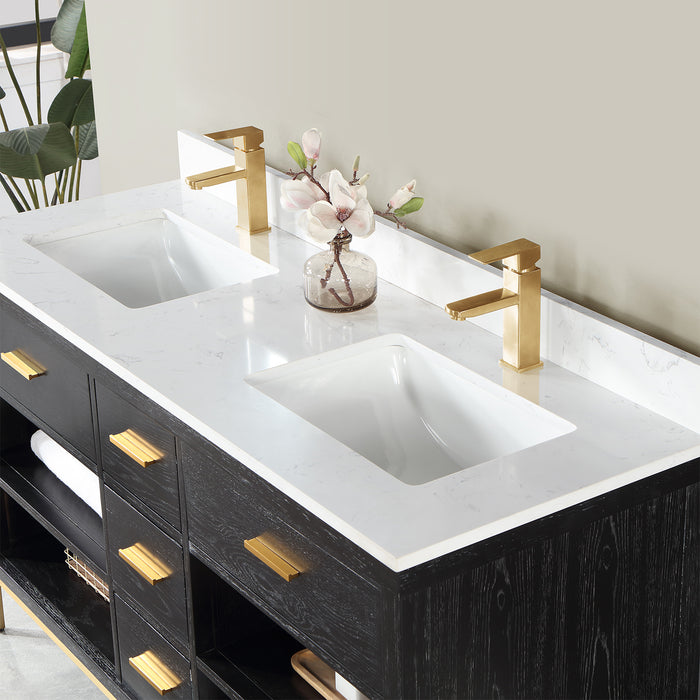 Altair Design Kesia 60″ Double Bathroom Vanity Set in Black 60″ size