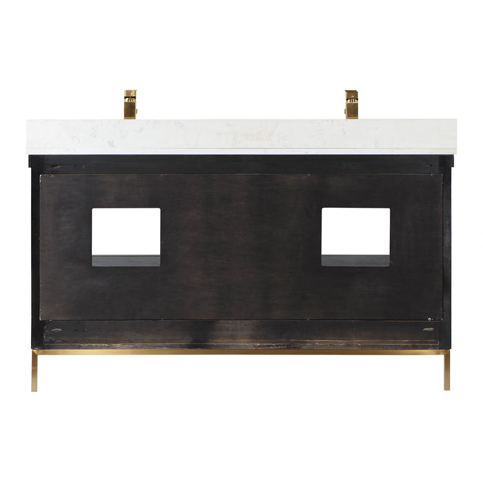 Altair Design Kesia 60″ Double Bathroom Vanity Set in Black 60″ size