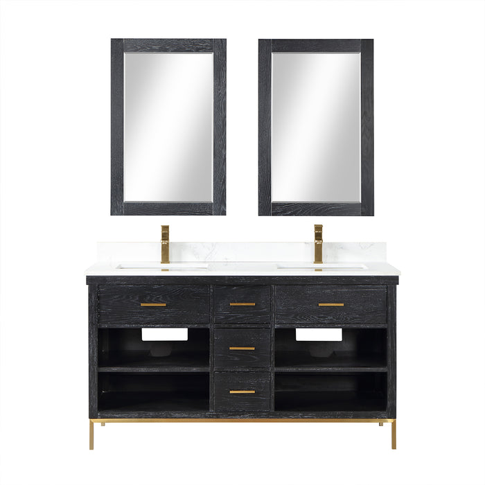 Altair Design Kesia 60″ Double Bathroom Vanity Set in Black 60″ size