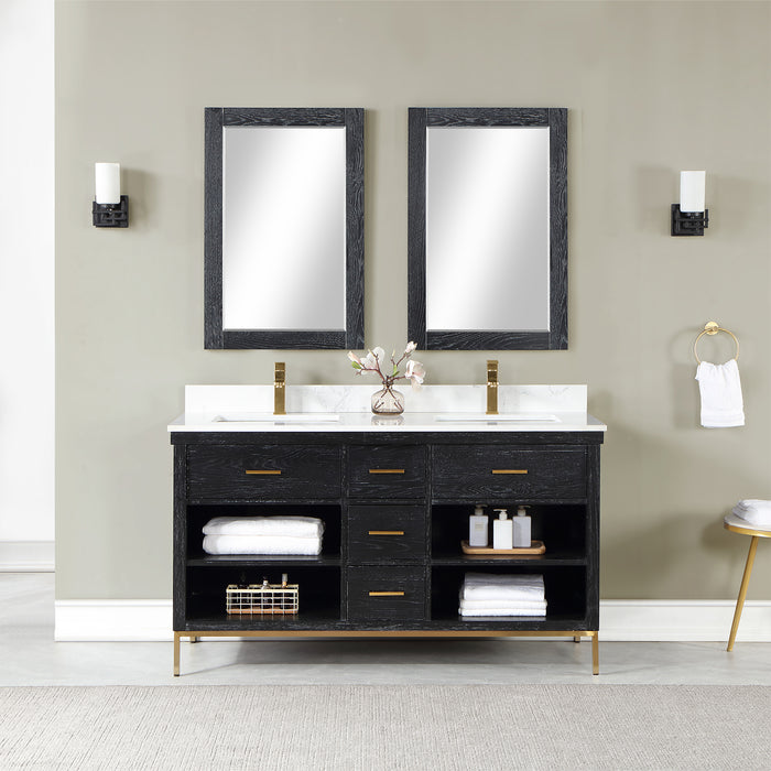 Altair Design Kesia 60″ Double Bathroom Vanity Set in Black