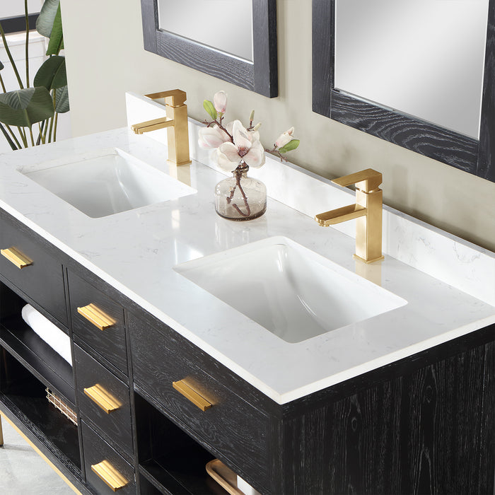 Altair Design Kesia 60″ Double Bathroom Vanity Set in Black 60″ size