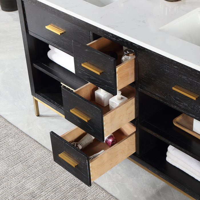 Altair Design Kesia 60″ Double Bathroom Vanity Set in Black 60″ size