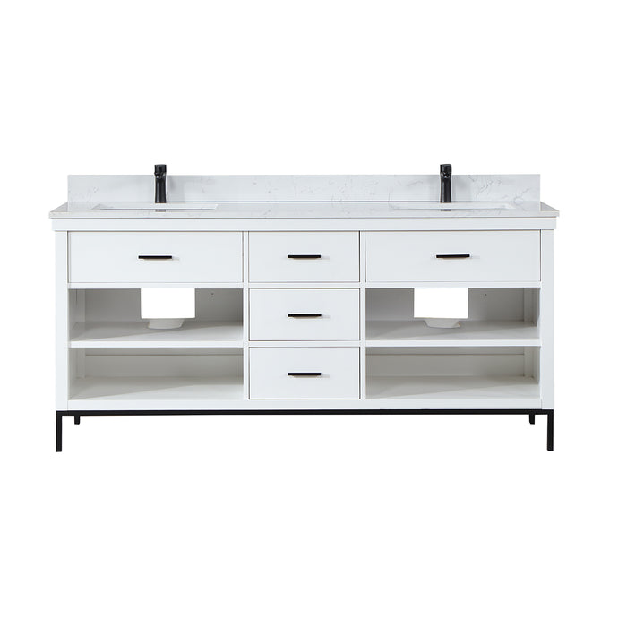 Altair Design Kesia 72″ Double Bathroom Vanity Set in White 72″ size