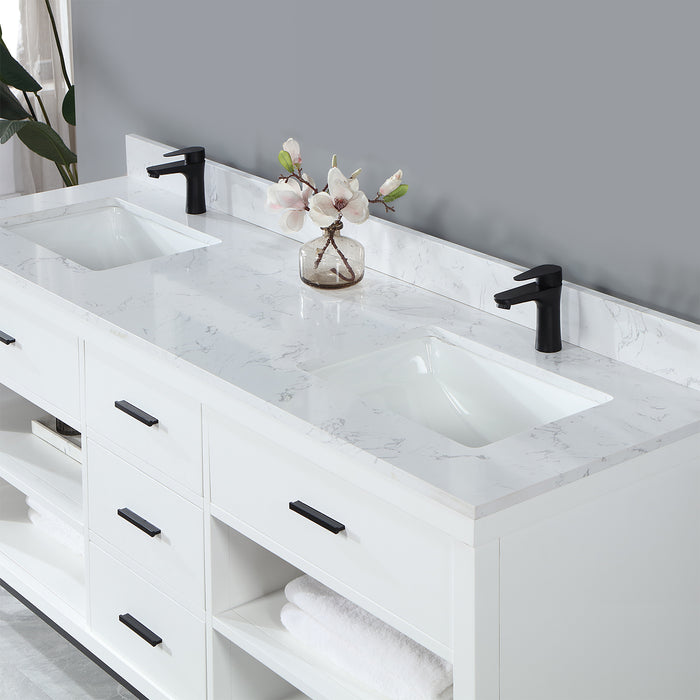 Altair Design Kesia 72″ Double Bathroom Vanity Set in White 72″ size