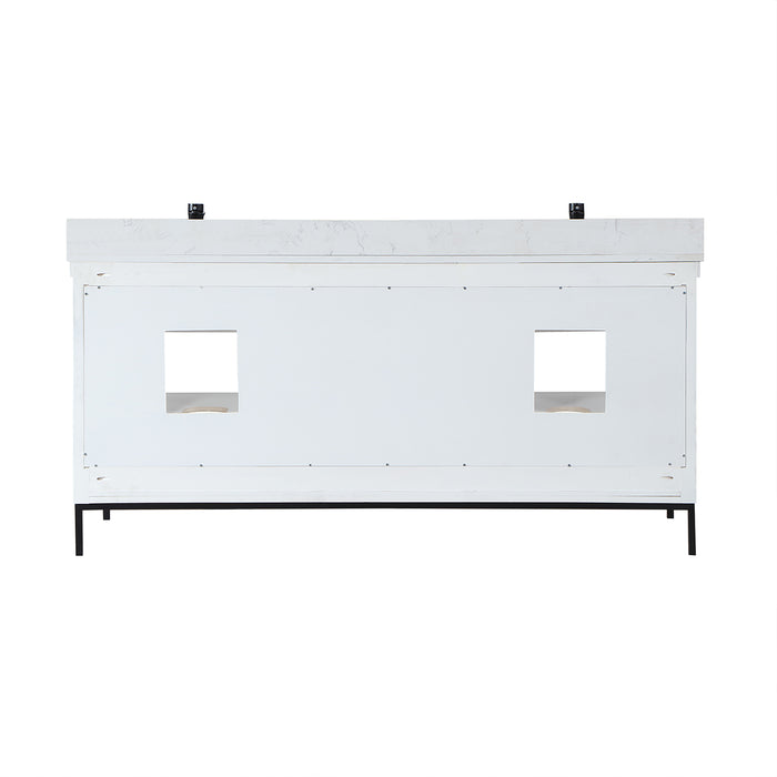 Altair Design Kesia 72″ Double Bathroom Vanity Set in White 72″ size