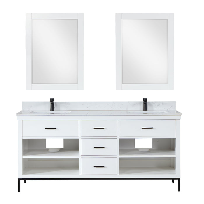 Altair Design Kesia 72″ Double Bathroom Vanity Set in White 72″ size
