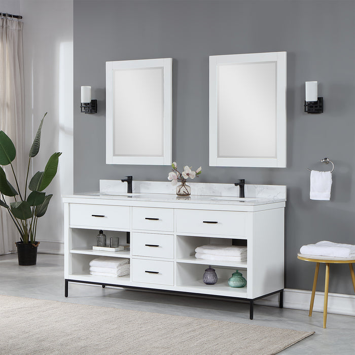 Altair Design Kesia 72″ Double Bathroom Vanity Set in White 72″ size