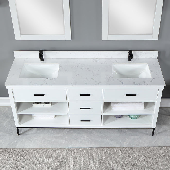 Altair Design Kesia 72″ Double Bathroom Vanity Set in White 72″ size