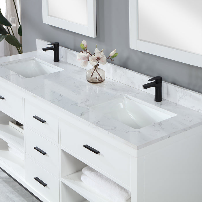 Altair Design Kesia 72″ Double Bathroom Vanity Set in White 72″ size