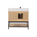 Altair Design Wildy 36"" Single Bathroom Vanity Set in Washed Oak with Grain White Composite Stone Countertop