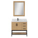 Altair Design Wildy 36"" Single Bathroom Vanity Set in Washed Oak with Grain White Composite Stone Countertop