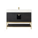 Altair Design Wildy 48"" Single Bathroom Vanity Set in Black Oak with Grain White Composite Stone Countertop