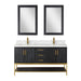 Altair Design Wildy 60"" Double Bathroom Vanity Set in Black Oak with Grain White Composite Stone Countertop