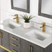 Altair Design Wildy 60"" Double Bathroom Vanity Set in Classical Grey with Grain White Composite Stone Countertop