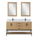 Altair Design Wildy 60"" Double Bathroom Vanity Set in Washed Oak with Grain White Composite Stone Countertop