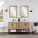 Altair Design Wildy 60"" Double Bathroom Vanity Set in Washed Oak with Grain White Composite Stone Countertop