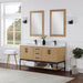 Altair Design Wildy 60"" Double Bathroom Vanity Set in Washed Oak with Grain White Composite Stone Countertop