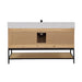 Altair Design Wildy 60"" Single Bathroom Vanity Set in Washed Oak with Grain White Composite Stone Countertop