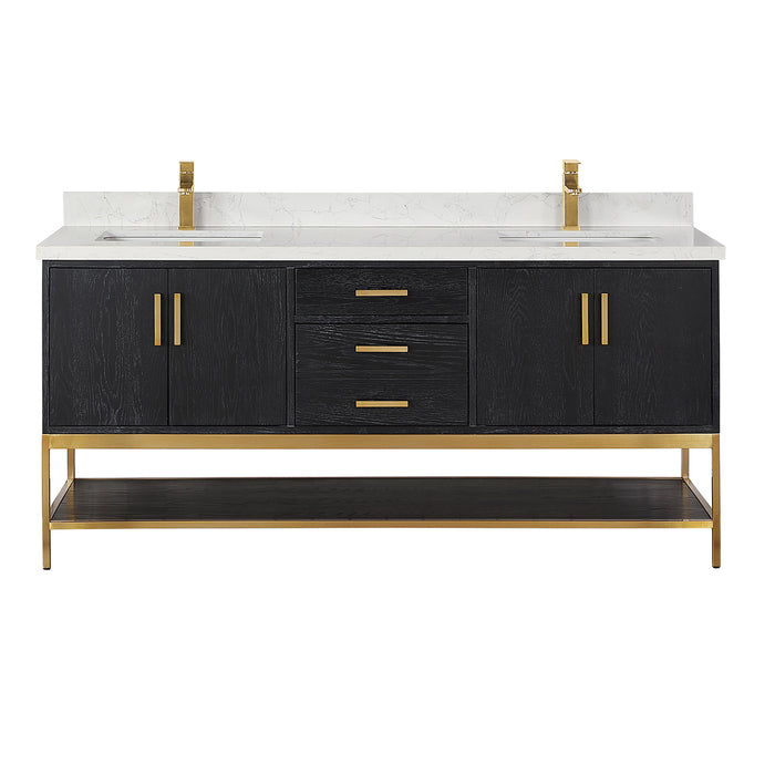 Altair Design Wildy 72″ Double Bathroom Vanity Set in Black 60″ size