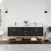 Altair Design Wildy 72"" Double Bathroom Vanity Set in Black Oak with Grain White Composite Stone Countertop