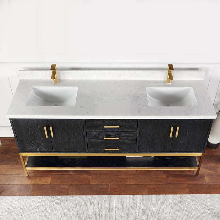 Altair Design Wildy 72″ Double Bathroom Vanity Set in Black 60″ size