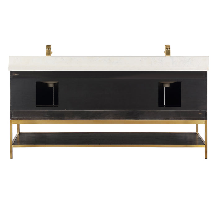 Altair Design Wildy 72″ Double Bathroom Vanity Set in Black 60″ size