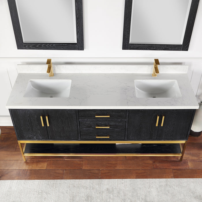 Altair Design Wildy 72″ Double Bathroom Vanity Set in Black 60″ size