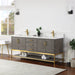 Altair Design Wildy 72"" Double Bathroom Vanity Set in Classical Grey with Grain White Composite Stone Countertop
