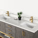 Altair Design Wildy 72"" Double Bathroom Vanity Set in Classical Grey with Grain White Composite Stone Countertop